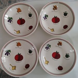 Set of 4 Certified International corp. pasta Primavera Bowls/Plates
